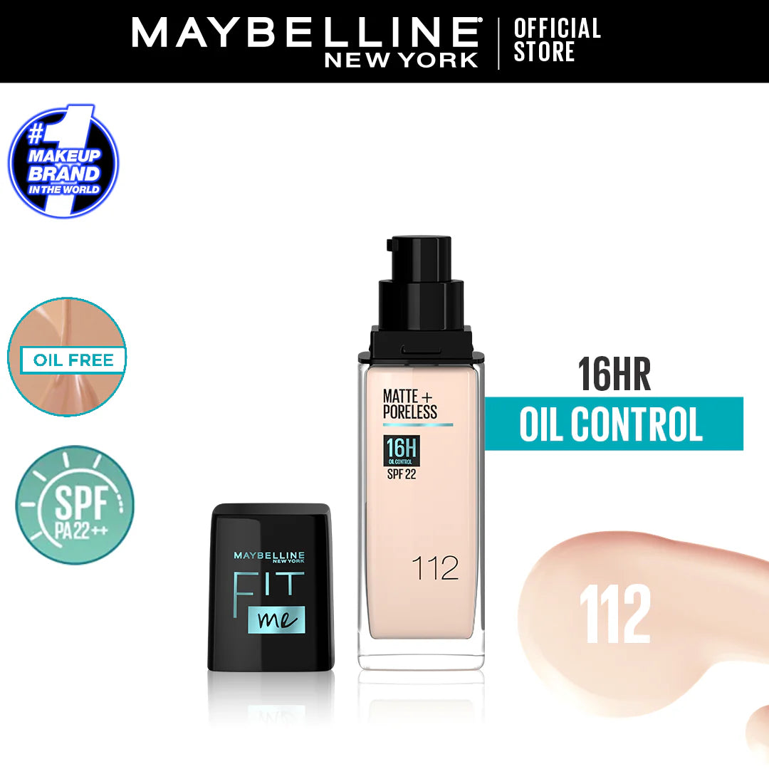 Maybelline Fit Me Matte + Poreless Liquid Foundation SPF-(112 Shed)