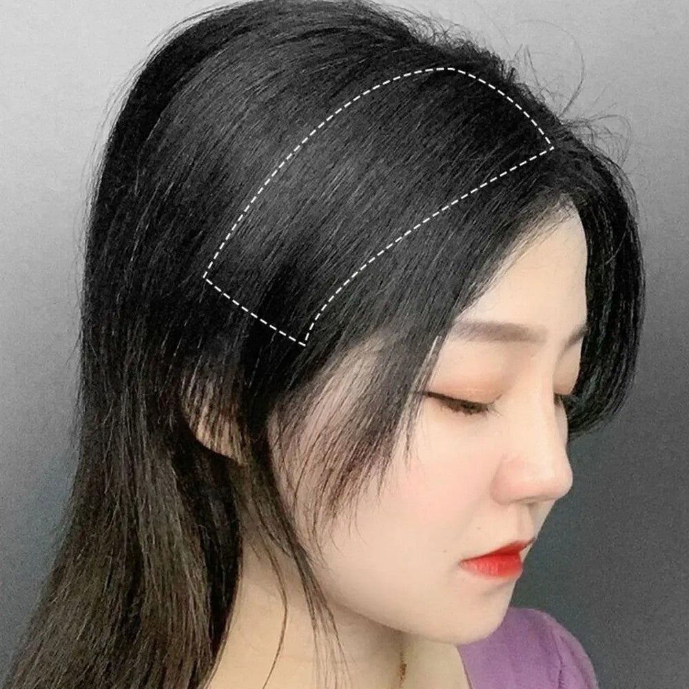 ১২ ইঞ্চি (কালো কালার) Women Fluffy Invisible Seamless Hair Pads Clip in Hair Extension Lining