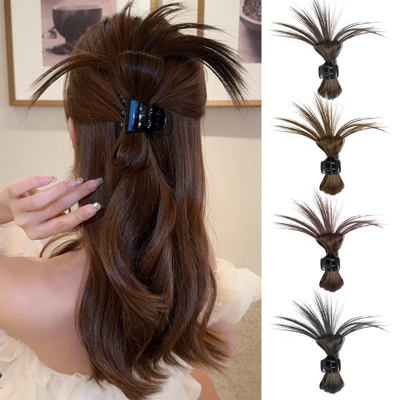 Messy Bun Hair Piece Claw Clip-Light Brown Color