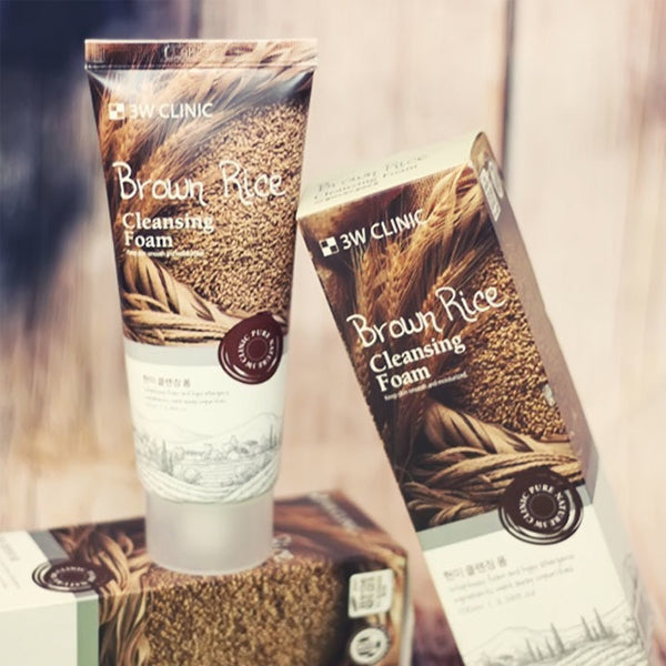 Korean Skin Care-3W Clinic Brown Rice Cleansing Foam
