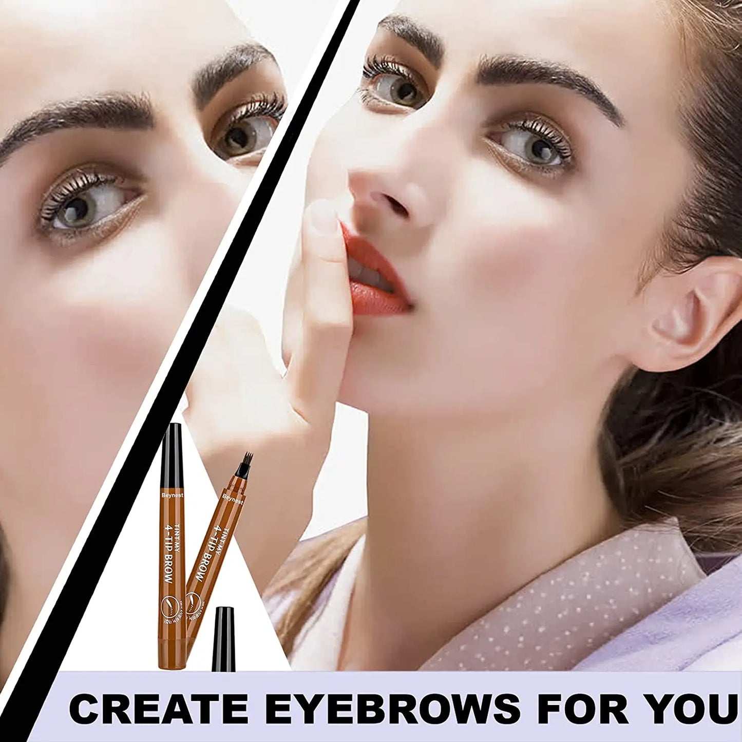 ( ব্ল্যাক কালার ) Waterproof 4 Points Eyebrow Pen