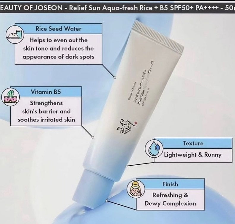 Beauty of Joseon Relief Sun Aqua-fresh : Rice + B5 50ml-Oily Skin