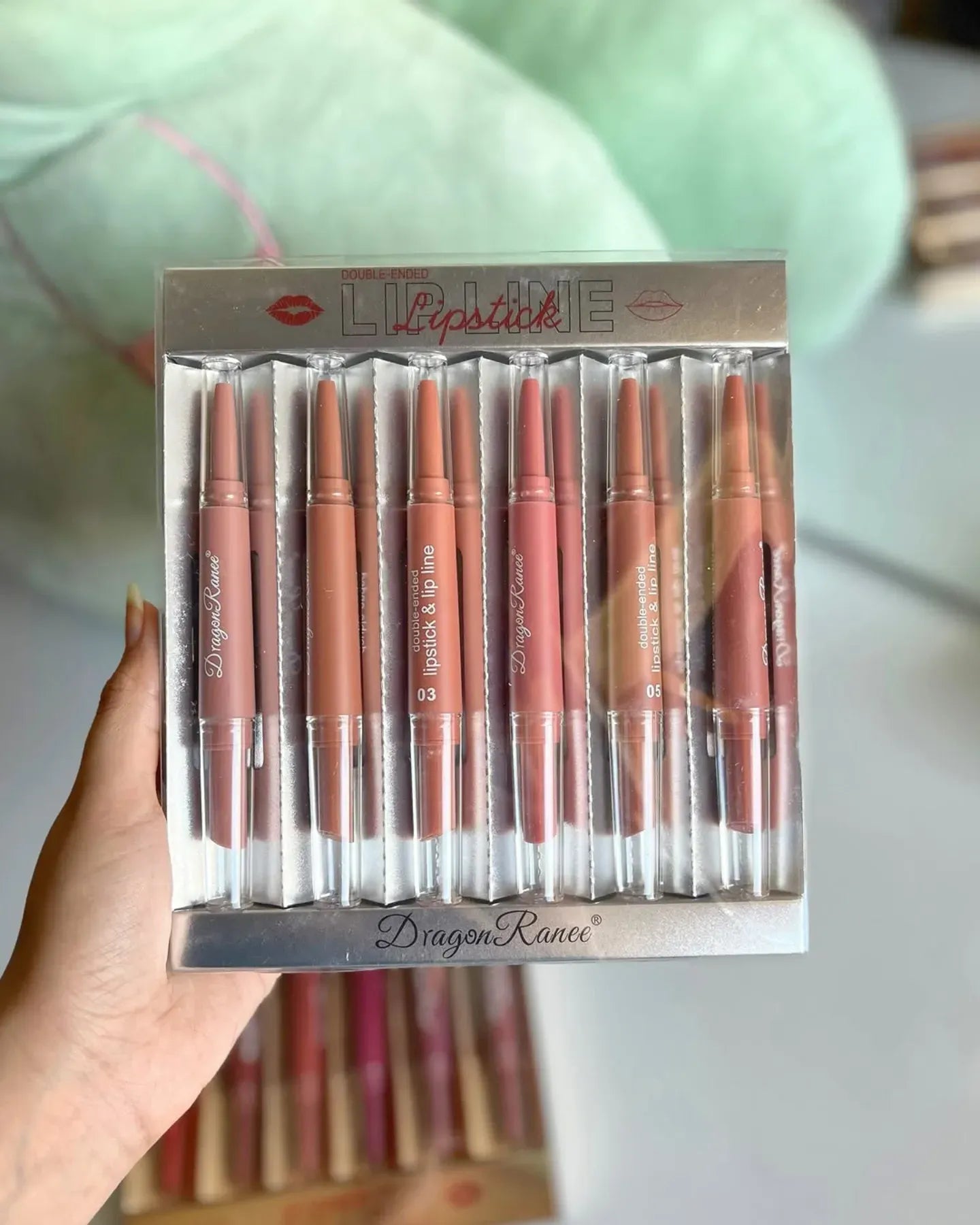 Dragon Ranee 12Pcs Nude+Deep Matte Velvet Lipstick + Lip Liner and Lipstick-12Pcs Nude+Deep Shade