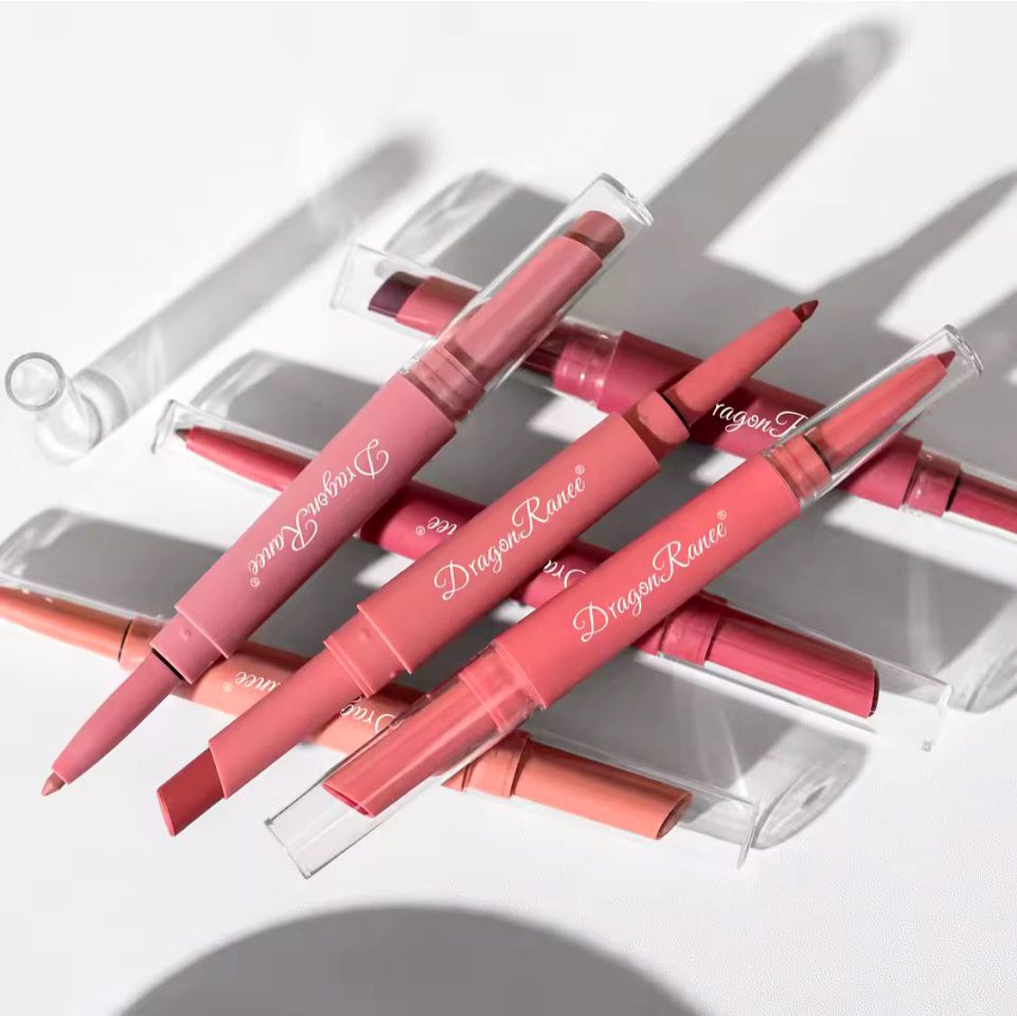 Dragon Ranee 12Pcs Nude+Deep Matte Velvet Lipstick + Lip Liner and Lipstick-12Pcs Nude+Deep Shade
