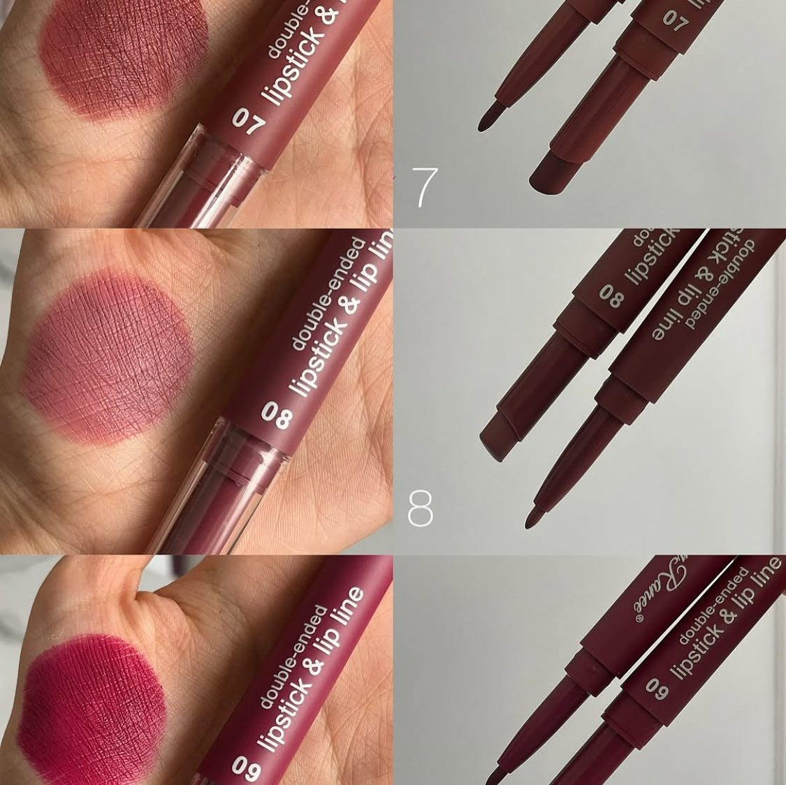 Dragon Ranee 12Pcs Nude+Deep Matte Velvet Lipstick + Lip Liner and Lipstick-12Pcs Nude+Deep Shade