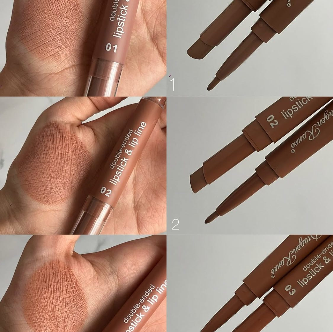 Dragon Ranee 12Pcs Nude+Deep Matte Velvet Lipstick + Lip Liner and Lipstick-12Pcs Nude+Deep Shade