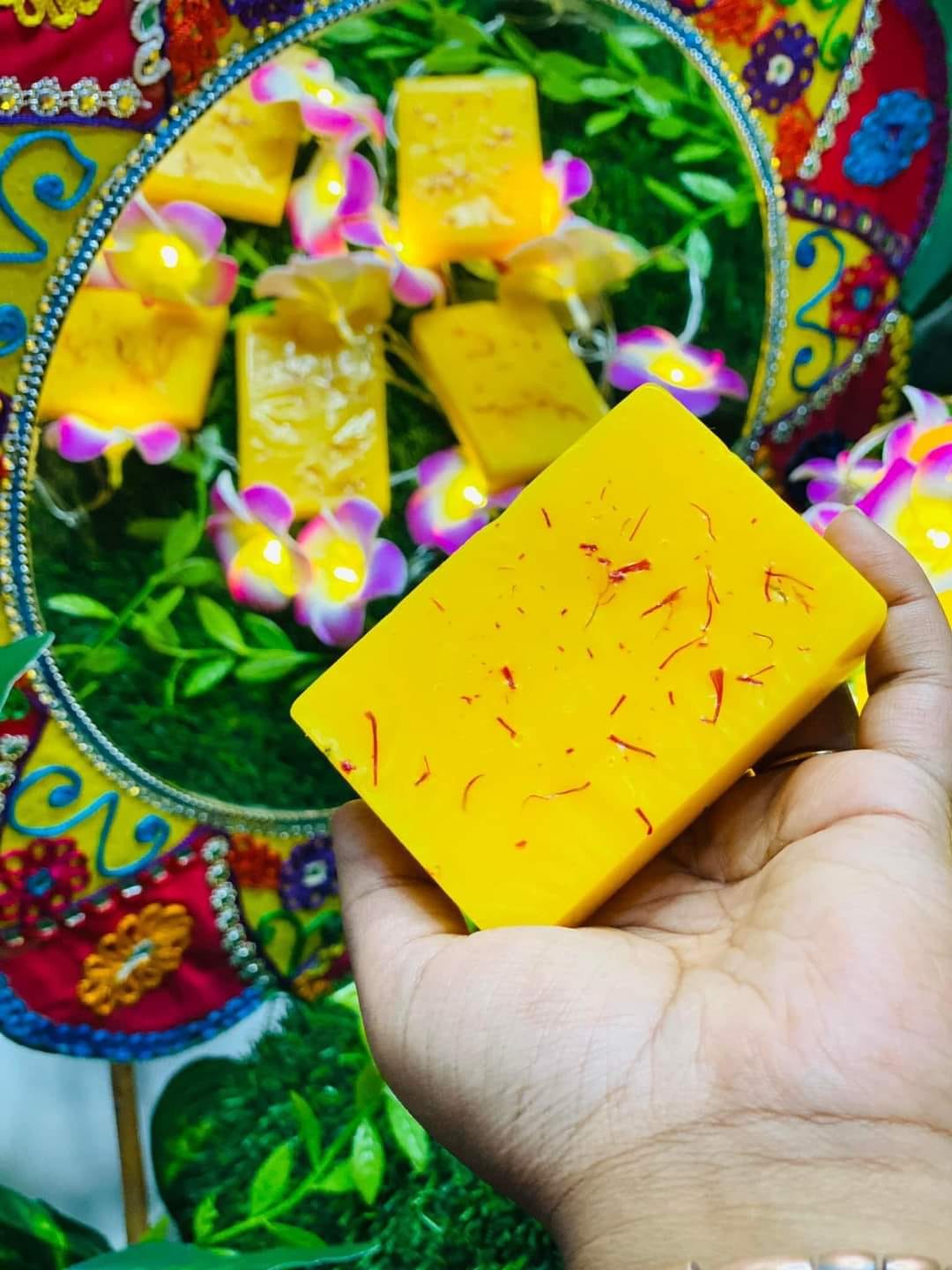 ( ১ পিস ) Saffron Goat Milk Handmade Soap