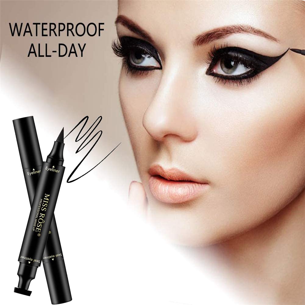 1 pcs Miss Rose Stamp Eyeliner 2 in 1