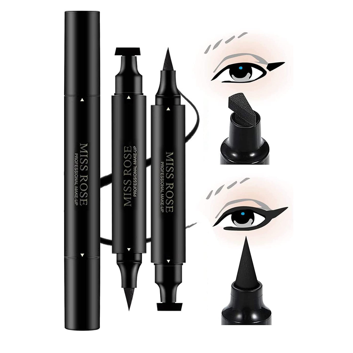 1 pcs Miss Rose Stamp Eyeliner 2 in 1