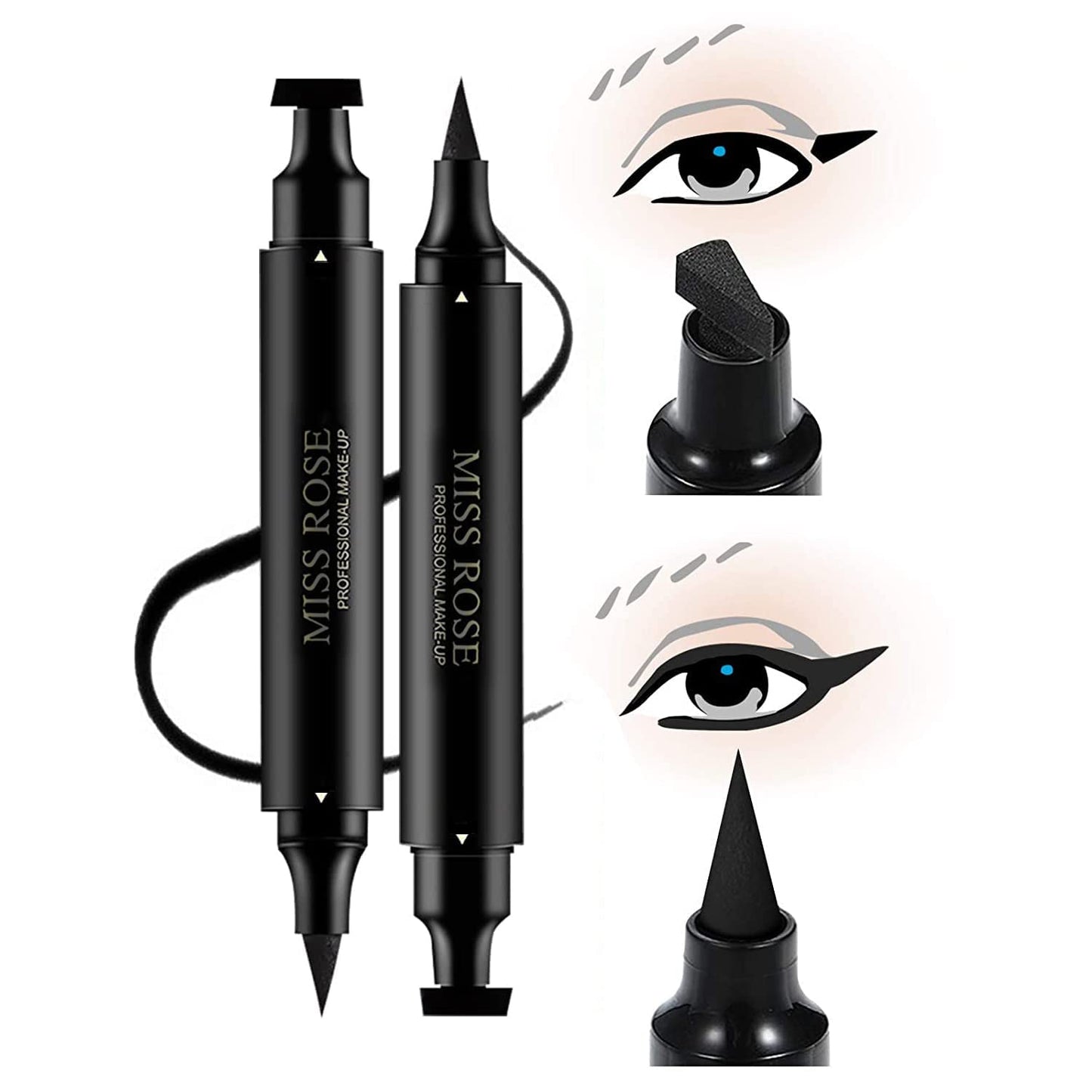 1 pcs Miss Rose Stamp Eyeliner 2 in 1