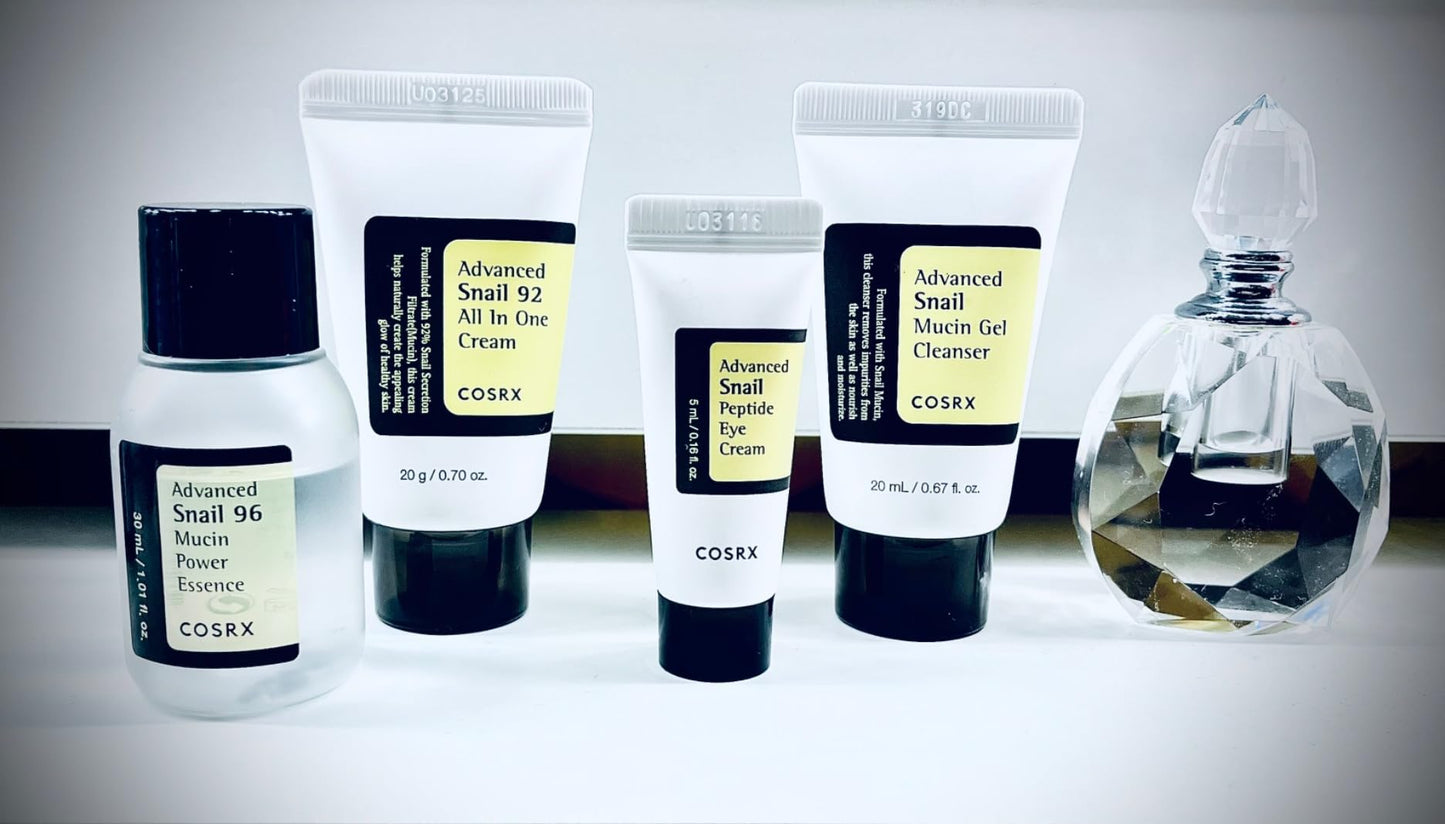Cosrx All About Snail Kit(Gel Cleanser 20ml,Essence 30ml,Eye Cream 5ml & 92 Cream 20g)