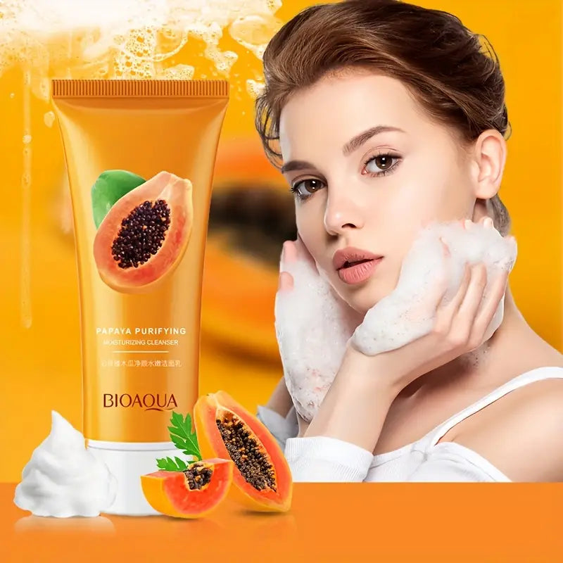 BIOAQUA Papaya Cleansing Cleanser-2pcs+২পিচ ফ্রি