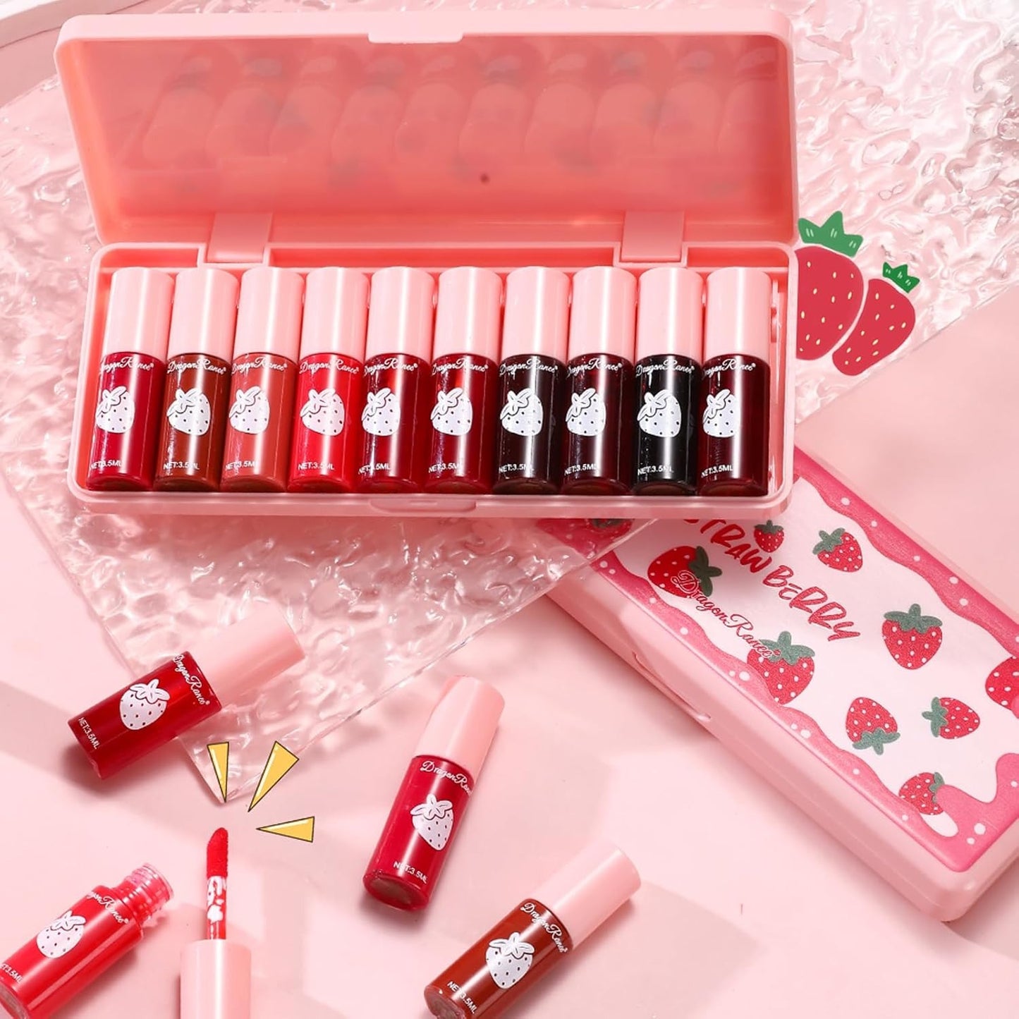Set A-10 Colors Lip Tint Stain Set, Korean Lip Gloss