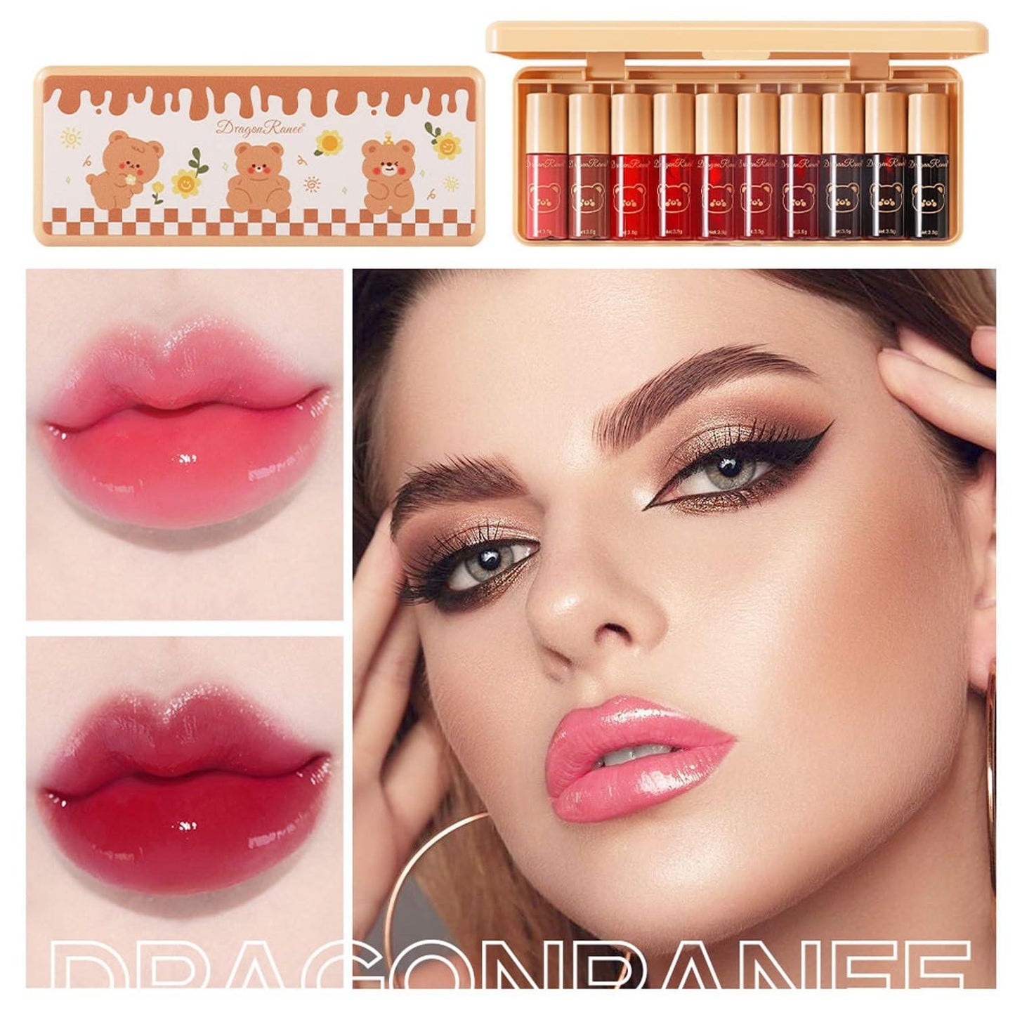 Set C-10 Colors Lip Tint Stain Set, Korean Lip Gloss