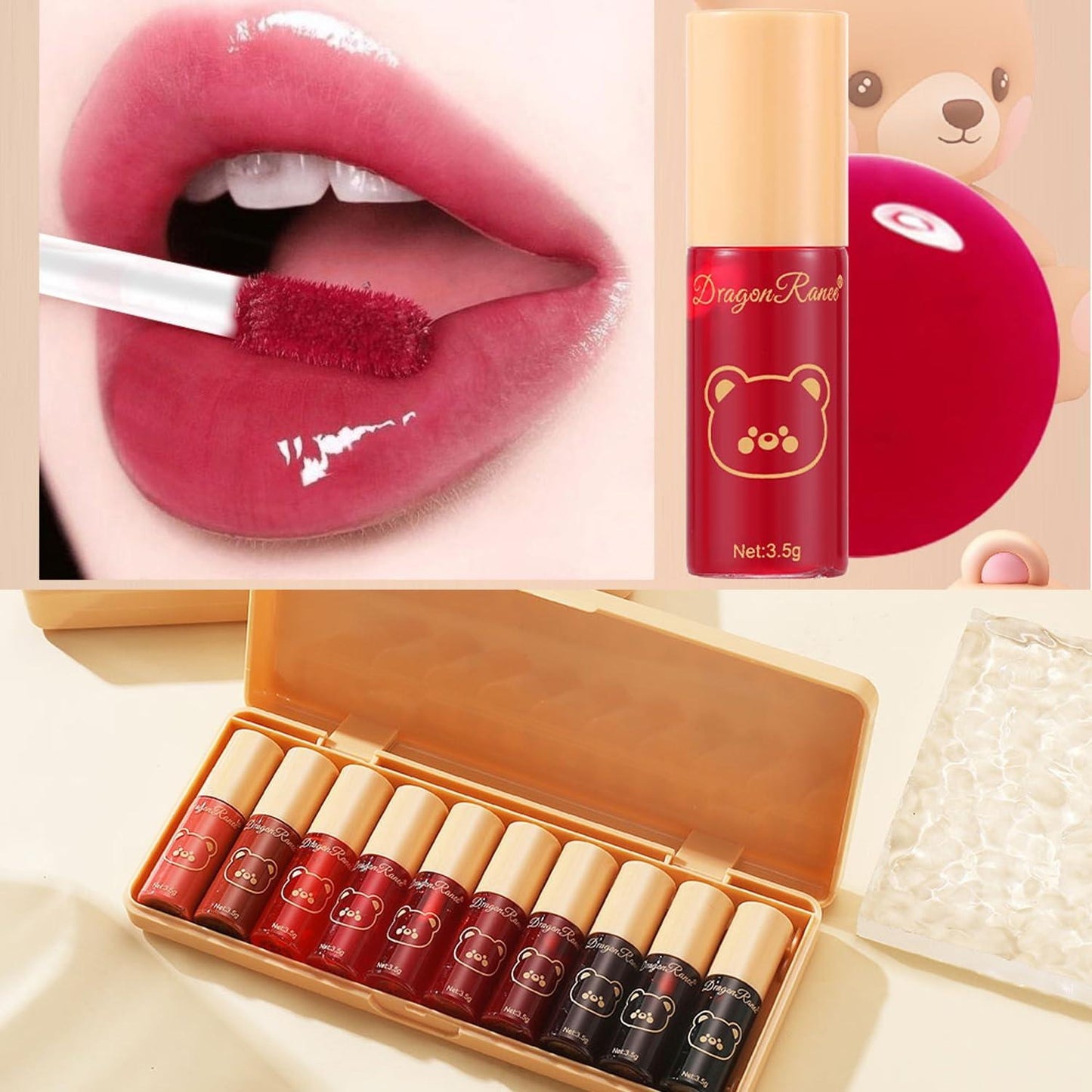Set C-10 Colors Lip Tint Stain Set, Korean Lip Gloss