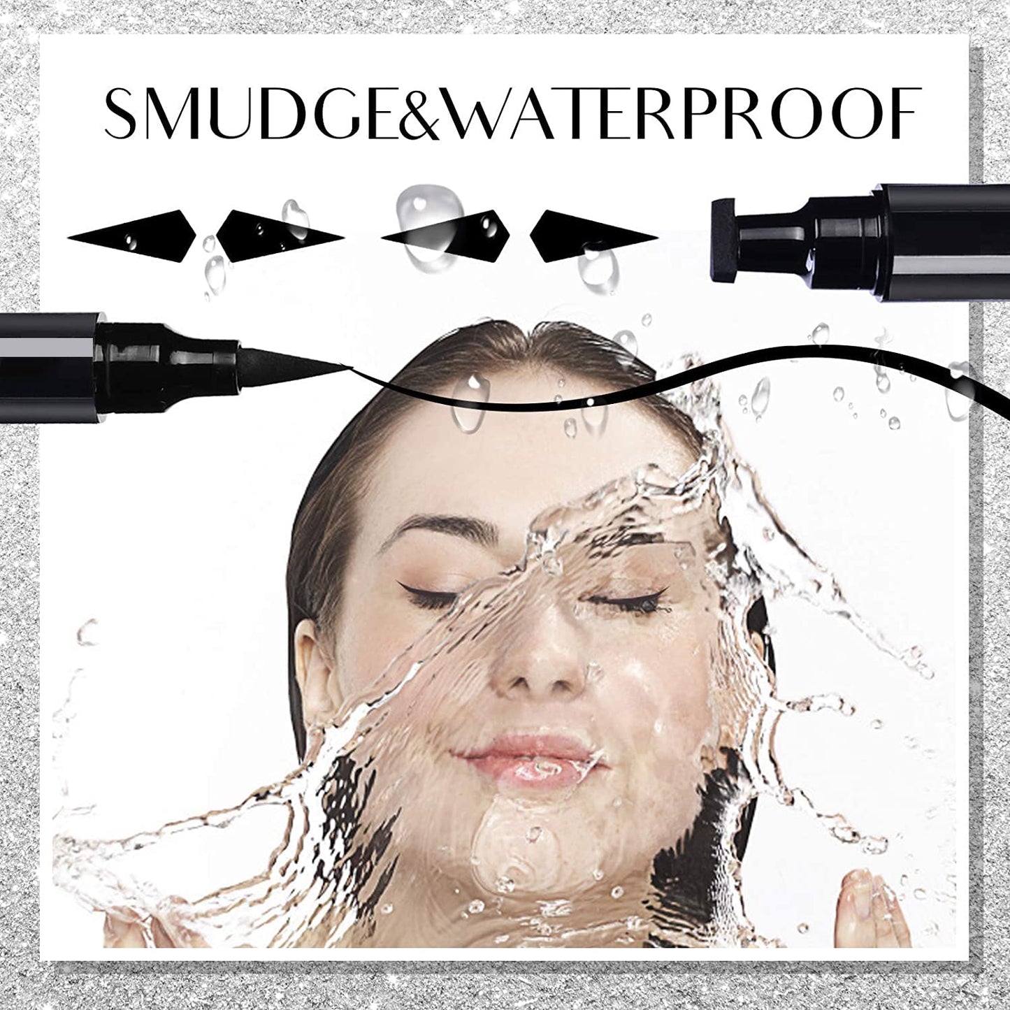 1 pcs Miss Rose Stamp Eyeliner 2 in 1