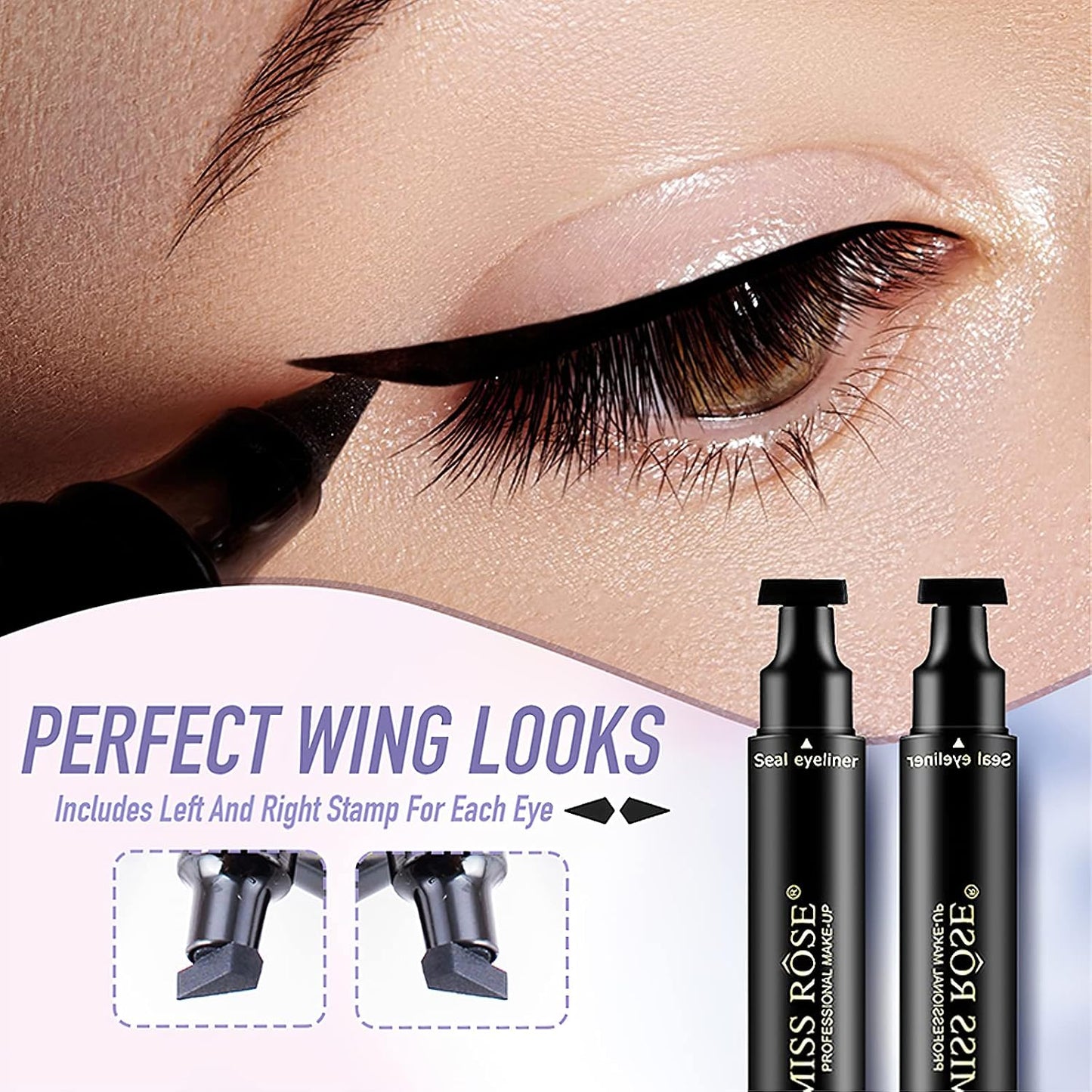 1 pcs Miss Rose Stamp Eyeliner 2 in 1