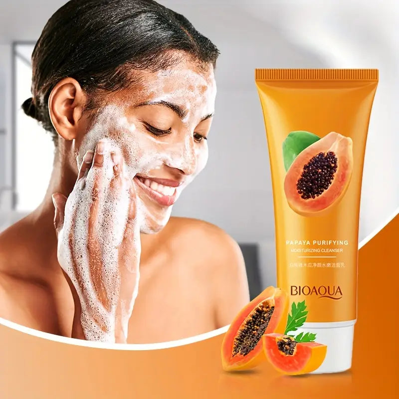 BIOAQUA Papaya Cleansing Cleanser-2pcs+২পিচ ফ্রি