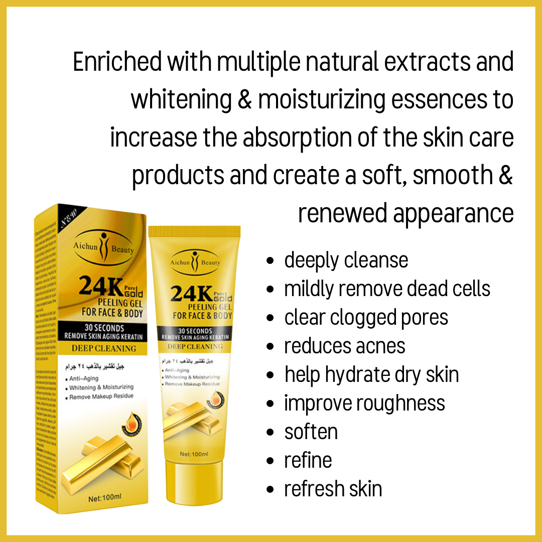 Aichun beauty 24k pure gold peeling gel for face & body 100 ML