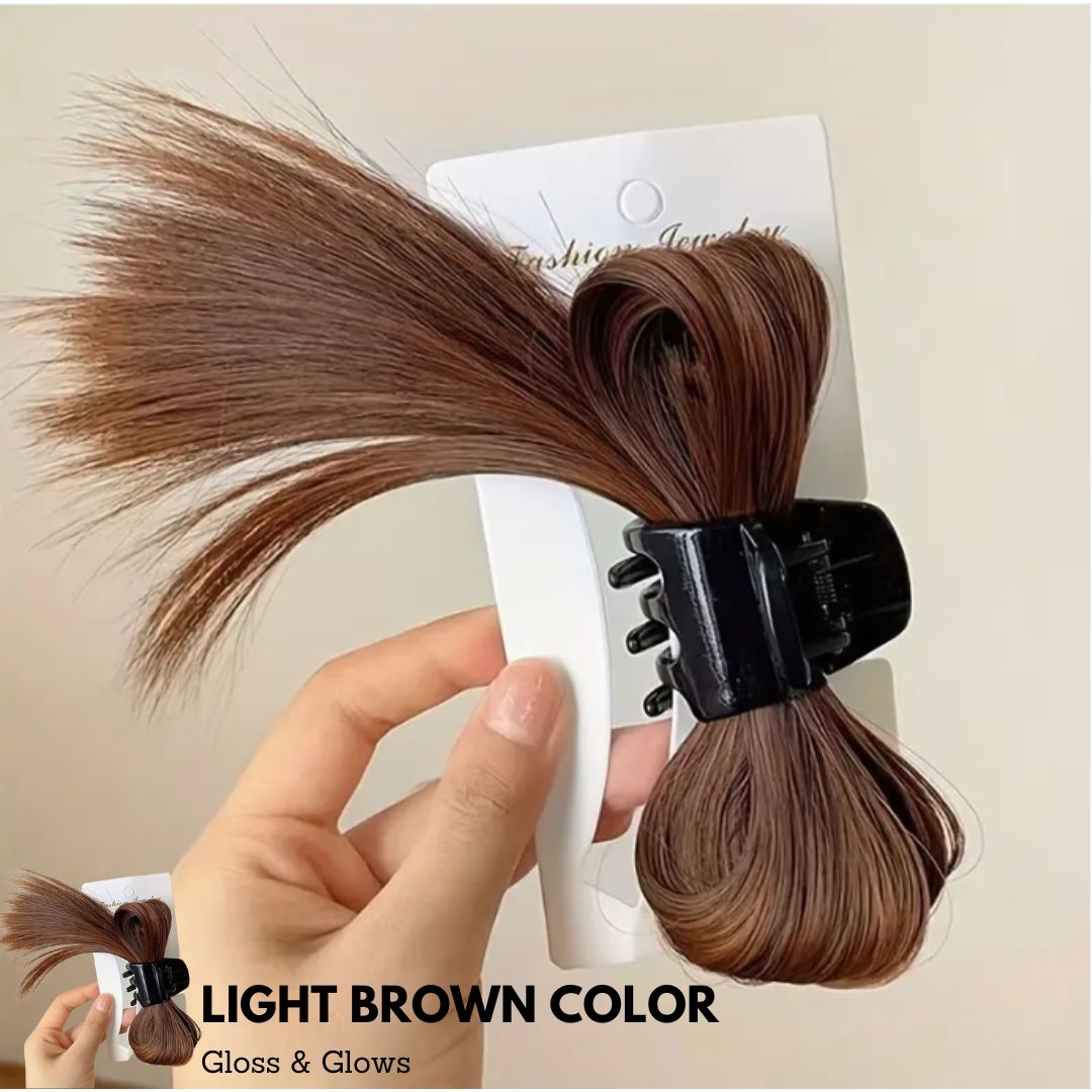 Messy Bun Hair Piece Claw Clip-Light Brown Color