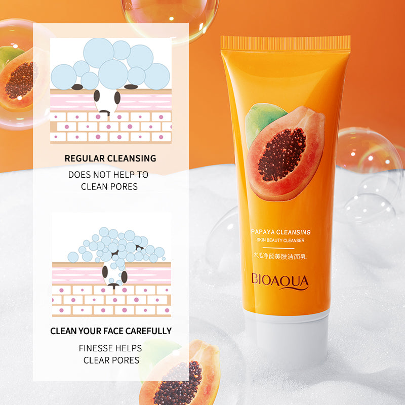 BIOAQUA Papaya Cleansing Cleanser-2pcs+২পিচ ফ্রি