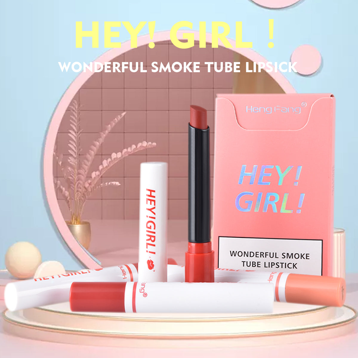 Heng Fang লিপ মেকআপ টুল Wonderful Smoke Tube Lipsticks