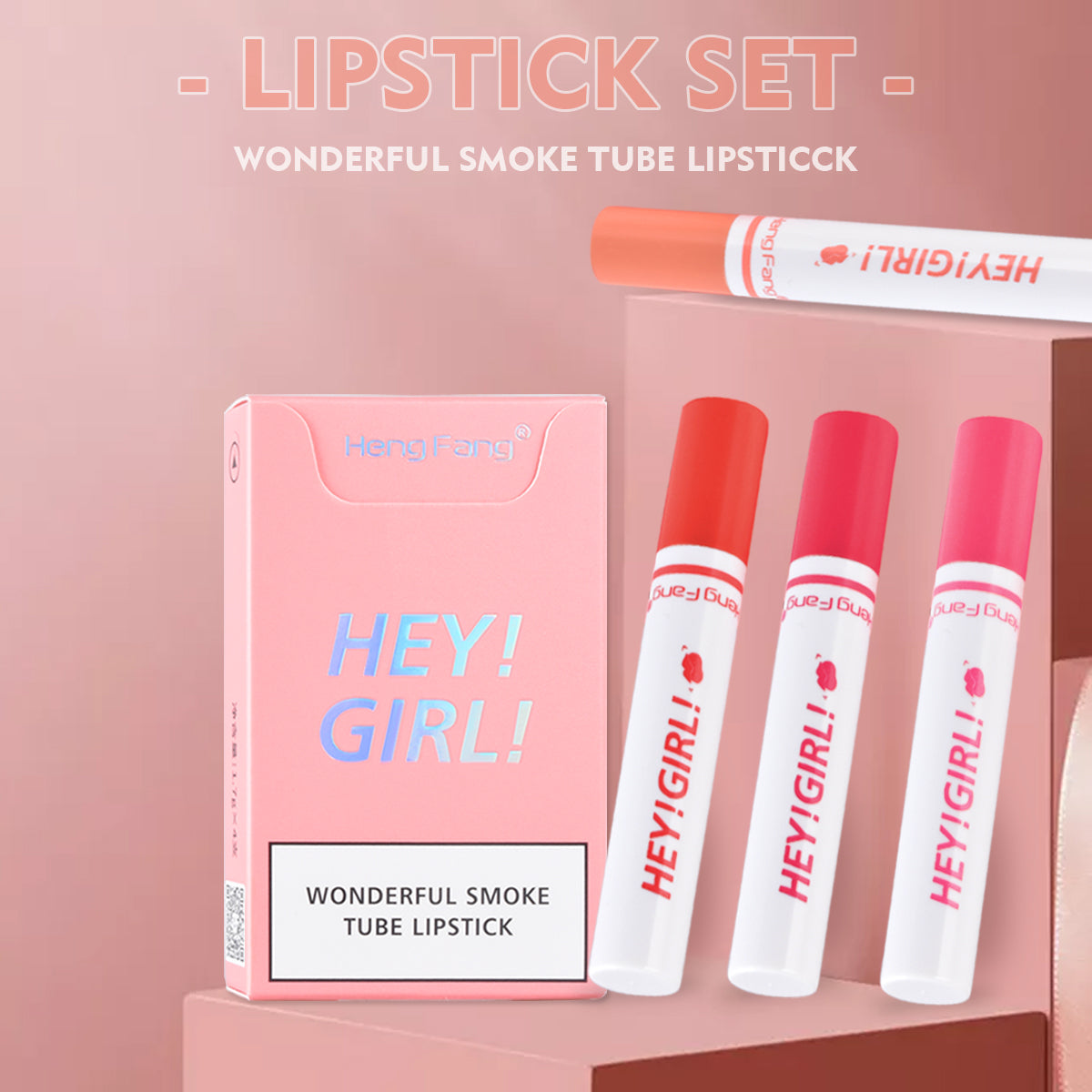 Heng Fang লিপ মেকআপ টুল Wonderful Smoke Tube Lipsticks