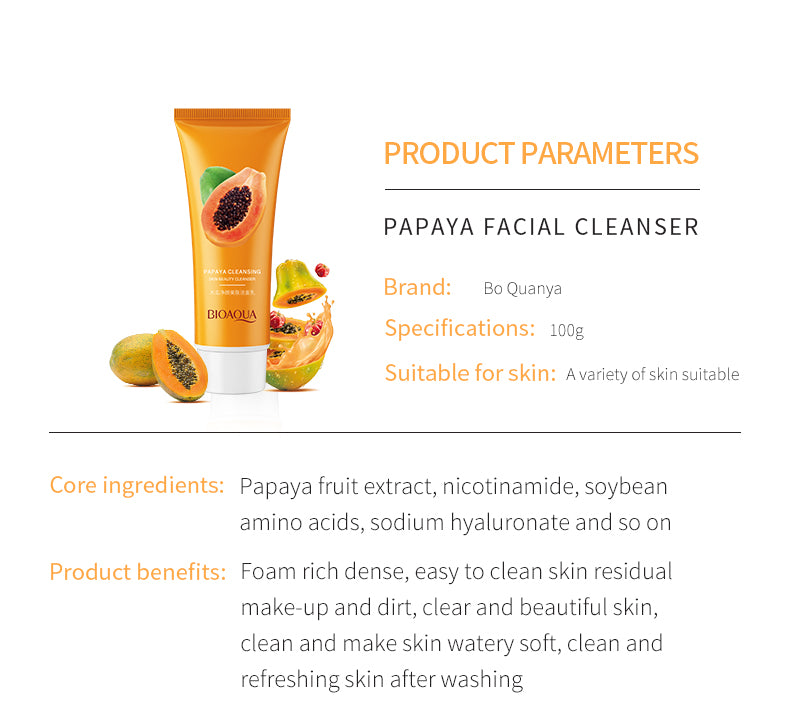 BIOAQUA Papaya Cleansing Cleanser-2pcs+২পিচ ফ্রি