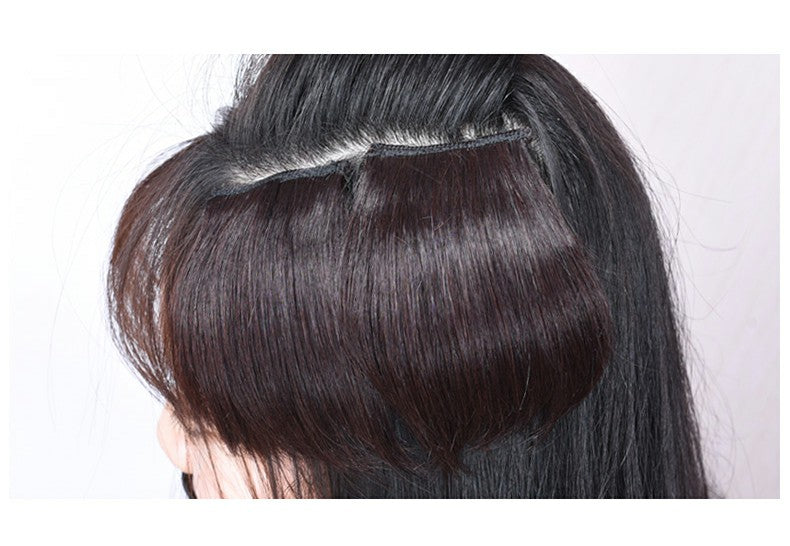 ৮ ইঞ্চি (লাইট ব্রাউন কালার) Women Fluffy Invisible Seamless Hair Pads Clip in Hair Extension Lining