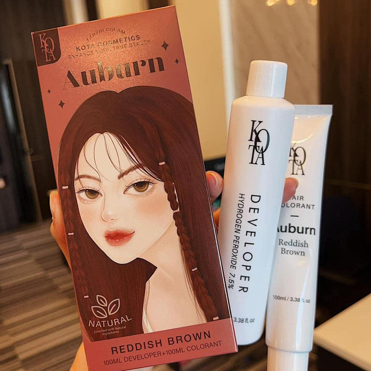 রেডিশ ব্রাউন-KOTA Hair Color Cream
