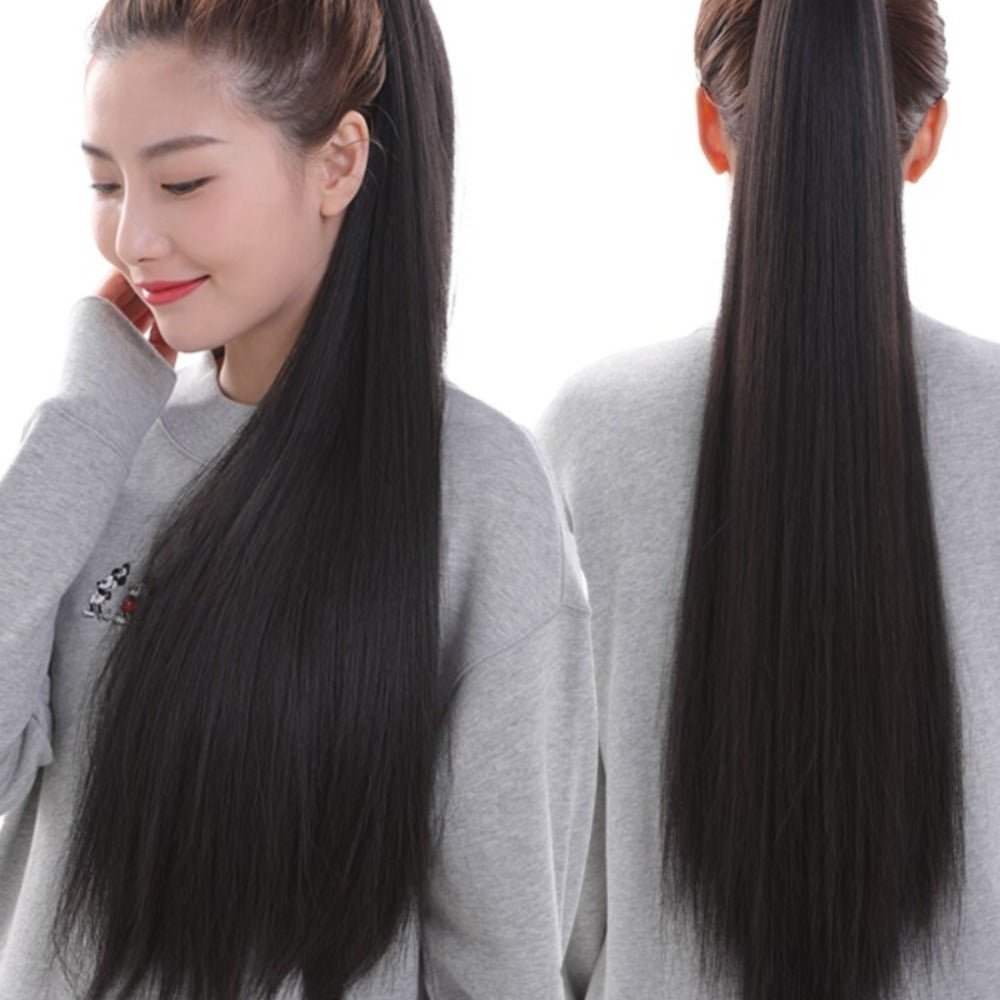 ✨ কালো কালার ✨Long Straight Claw Ponytail Hair