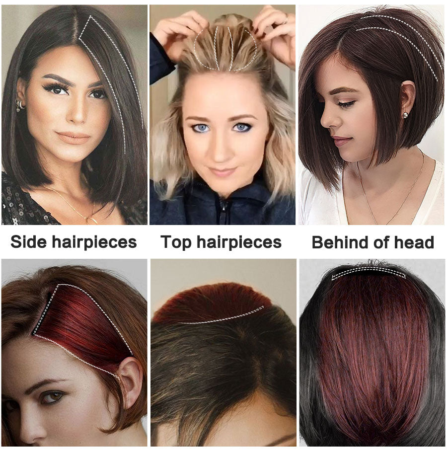 ১২ ইঞ্চি (কালো কালার) Women Fluffy Invisible Seamless Hair Pads Clip in Hair Extension Lining