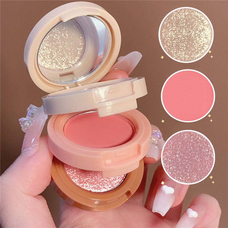 (শেড # ০১ ) 3 in 1 Matte Highlighter Blush Eyeshadow