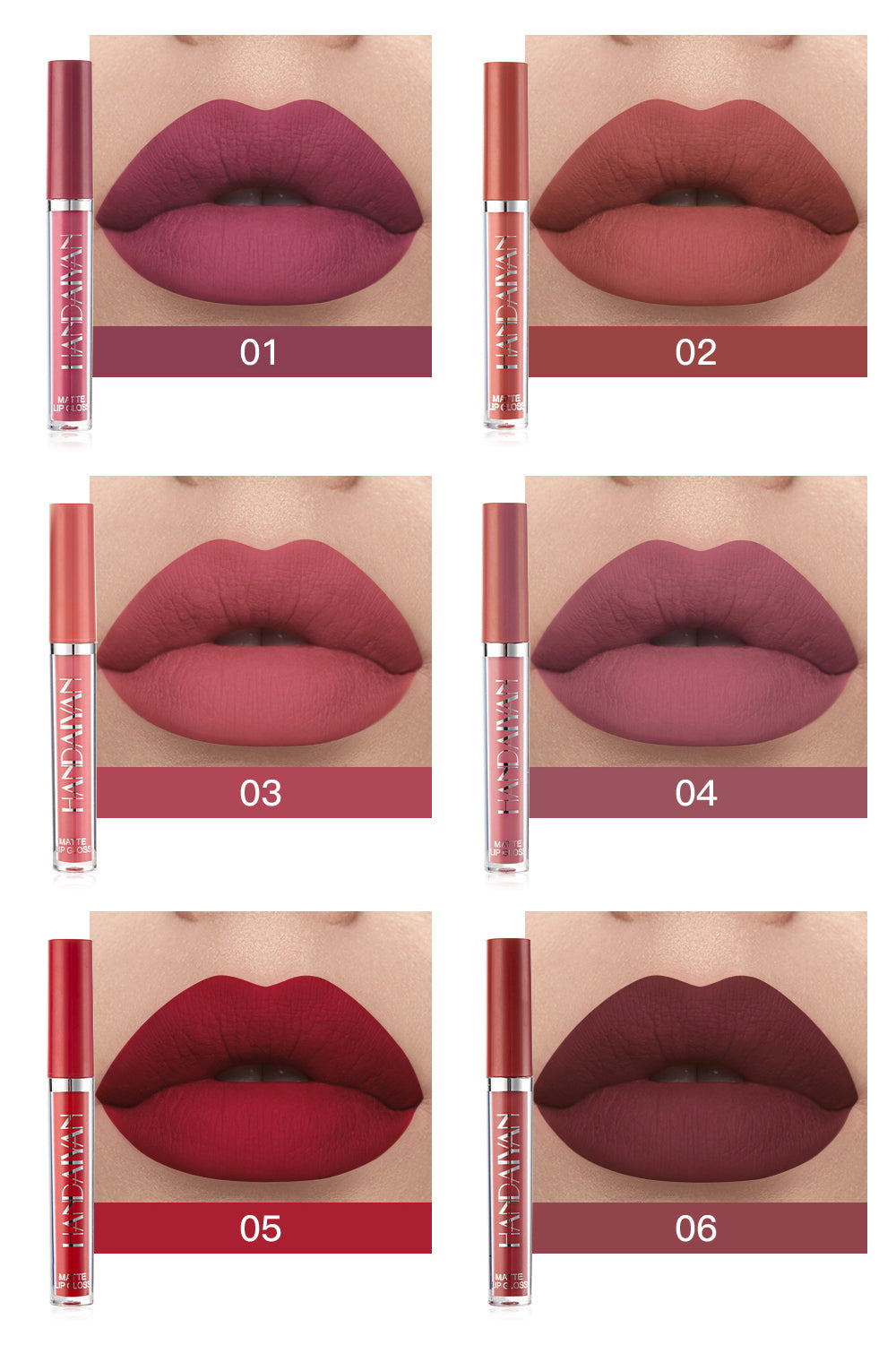 Handaiyan 6 Color Matte Liquid Lipstick