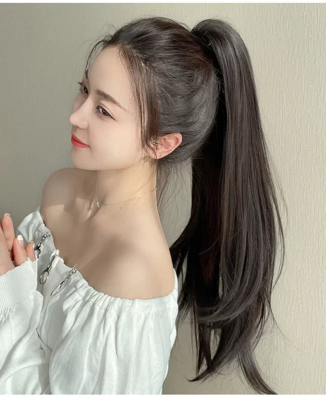✨ কালো কালার ✨Long Straight Claw Ponytail Hair