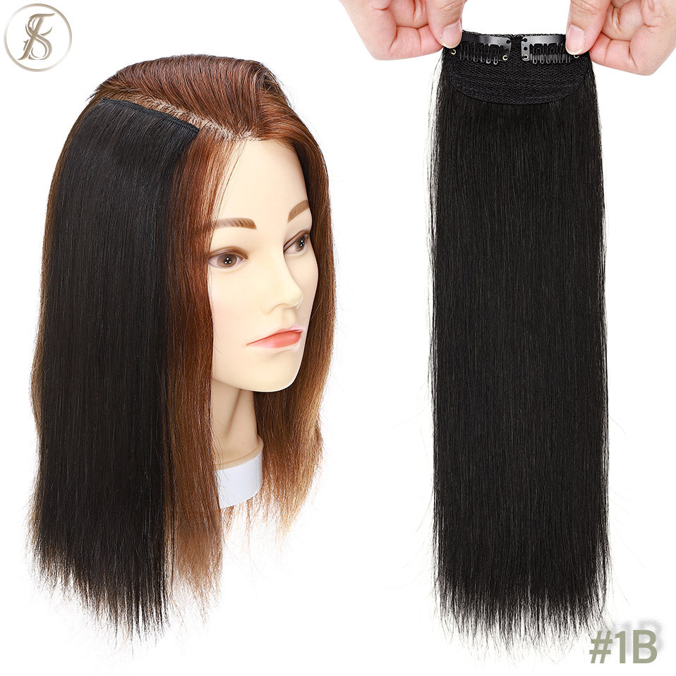 ১২ ইঞ্চি (কালো কালার) Women Fluffy Invisible Seamless Hair Pads Clip in Hair Extension Lining