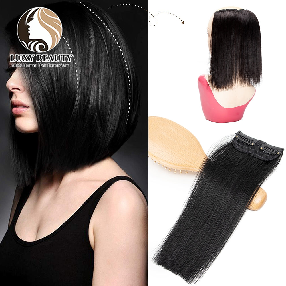 ১২ ইঞ্চি (কালো কালার) Women Fluffy Invisible Seamless Hair Pads Clip in Hair Extension Lining