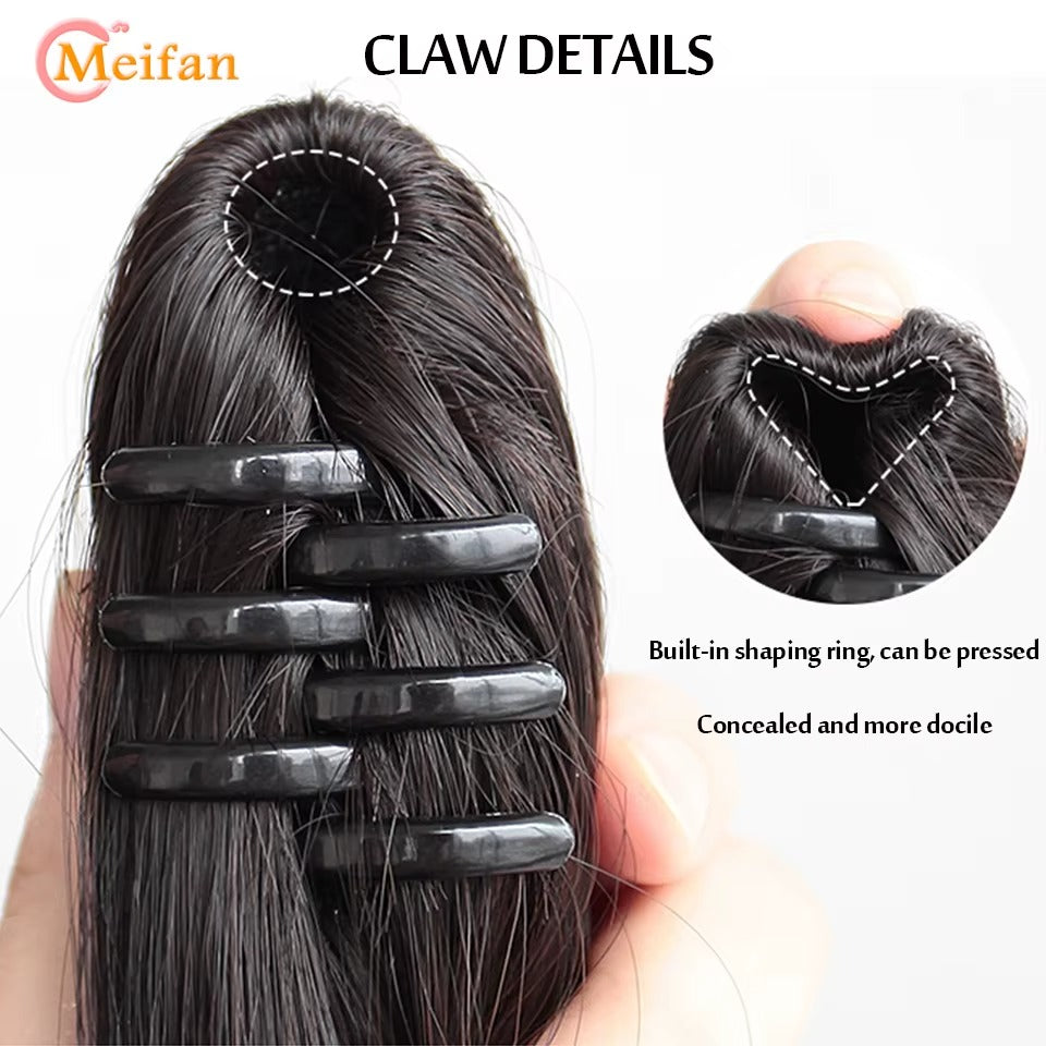 ✨ কালো কালার ✨ কোঁকড়ানো চুল Long Curly Claw Ponytail Hair