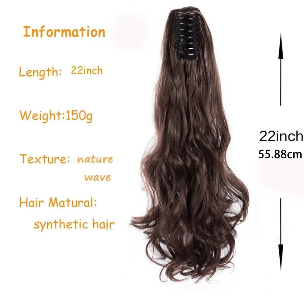 ✨ কালো কালার ✨ কোঁকড়ানো চুল Long Curly Claw Ponytail Hair