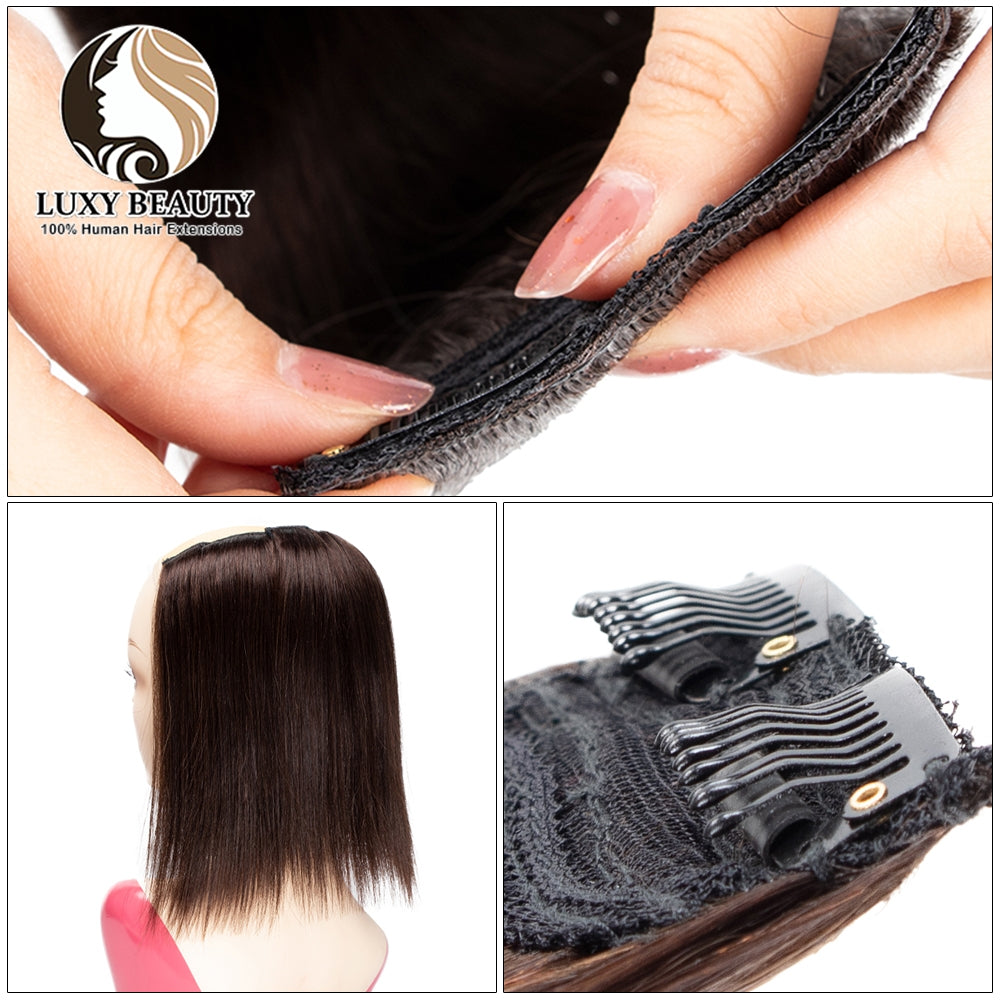 ১২ ইঞ্চি (কালো কালার) Women Fluffy Invisible Seamless Hair Pads Clip in Hair Extension Lining