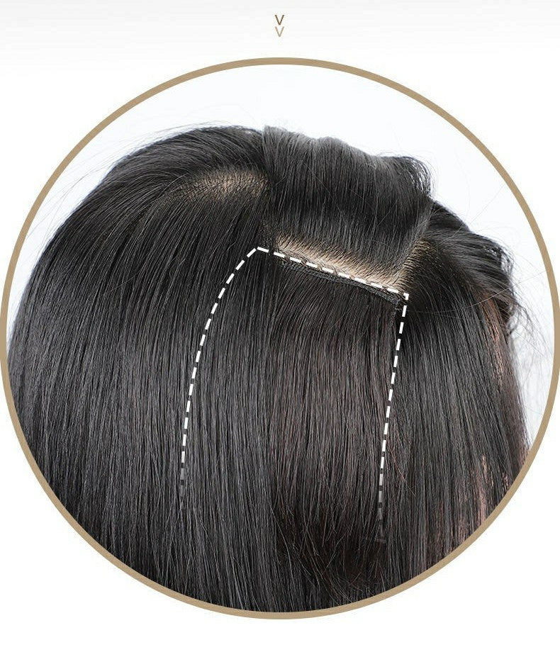 ৮ ইঞ্চি (লাইট ব্রাউন কালার) Women Fluffy Invisible Seamless Hair Pads Clip in Hair Extension Lining