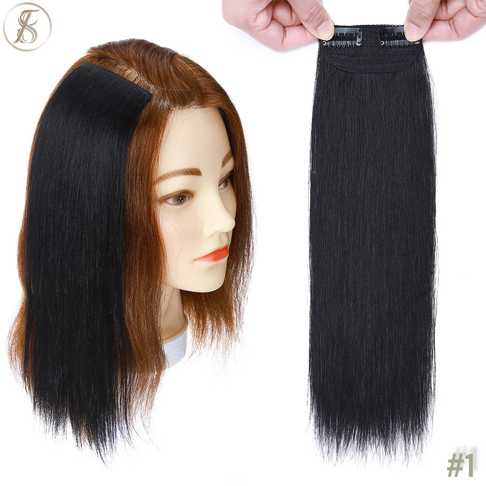 ১২ ইঞ্চি (কালো কালার) Women Fluffy Invisible Seamless Hair Pads Clip in Hair Extension Lining