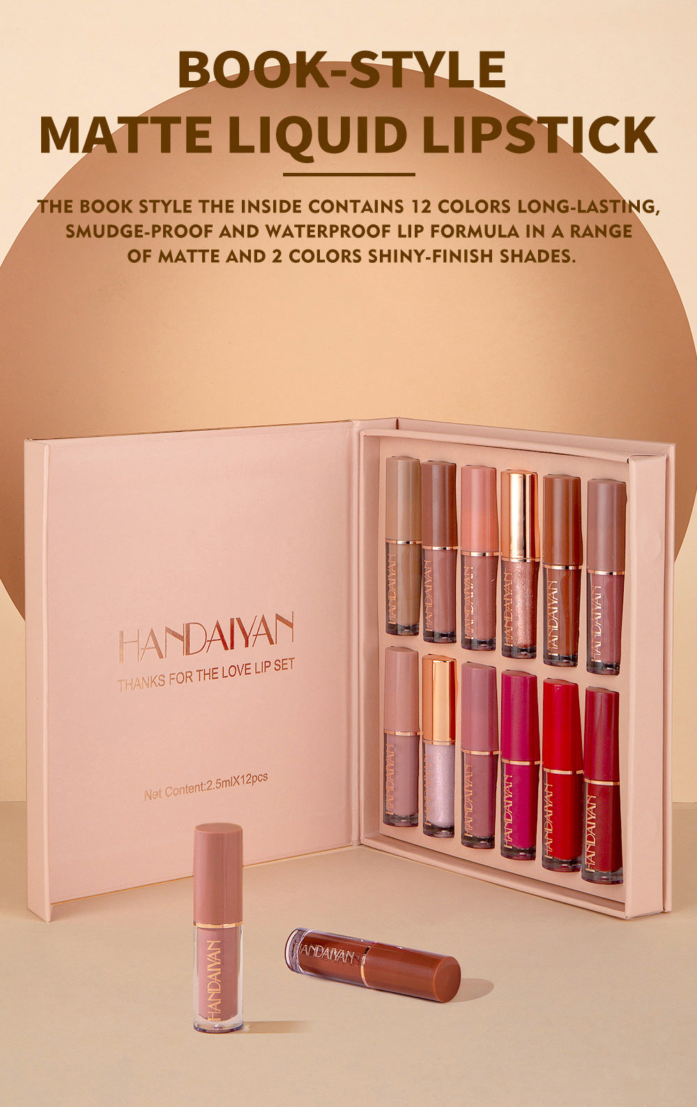 Handaiyan 12 Color Matte Liquid Lipstick