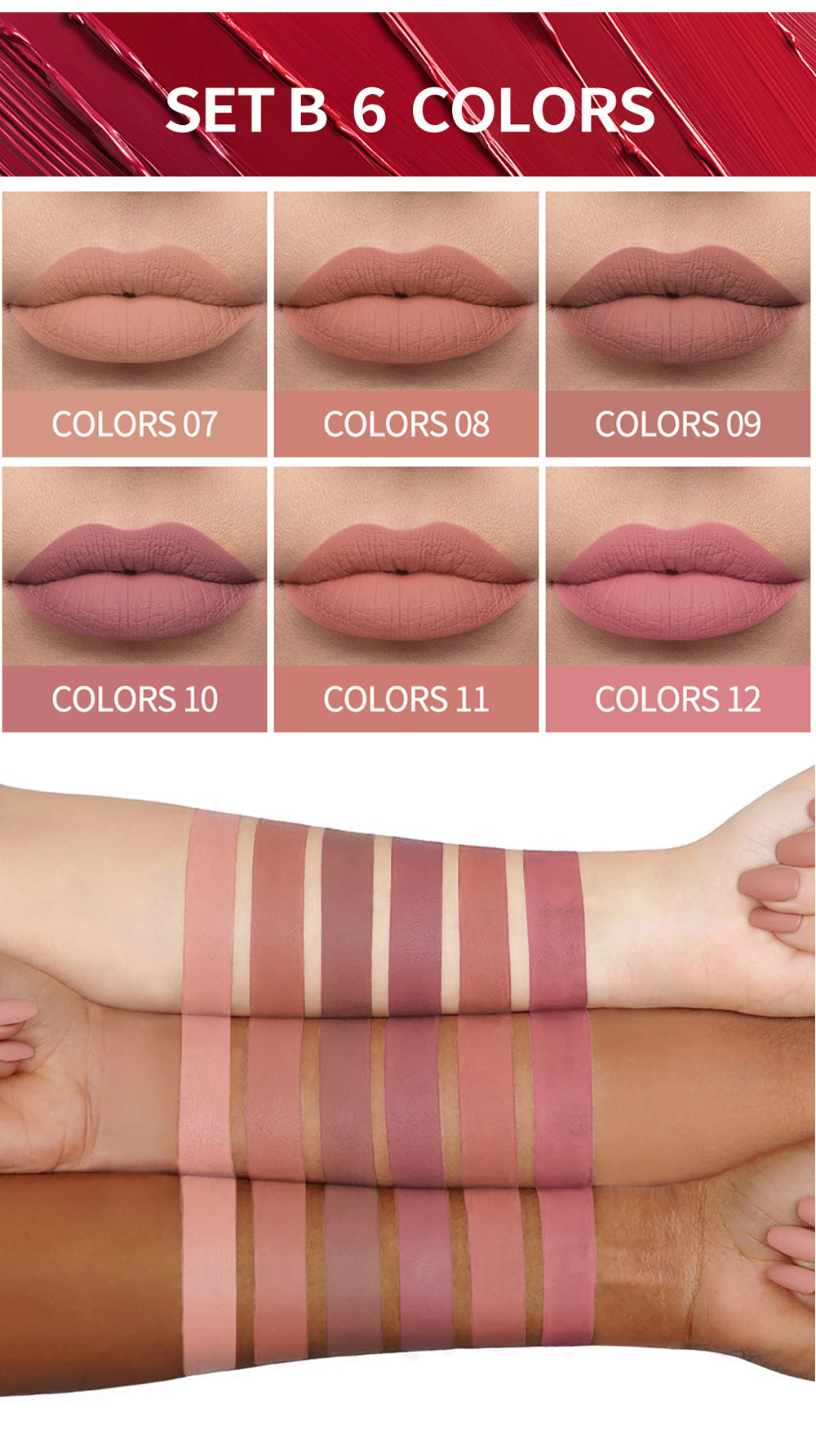 Handaiyan 6 Color Matte Liquid Lipstick