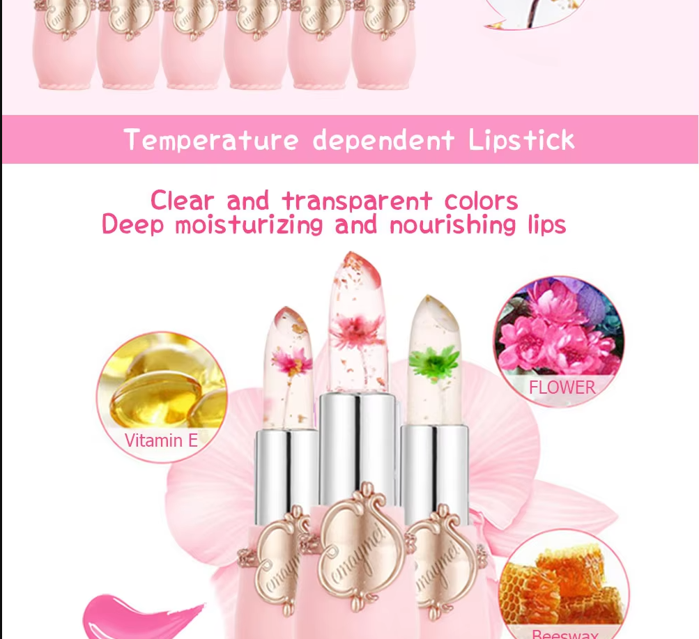 ( ৬ পিসের সেট ) Jelly Dried Flower Color Changing Lip Balm