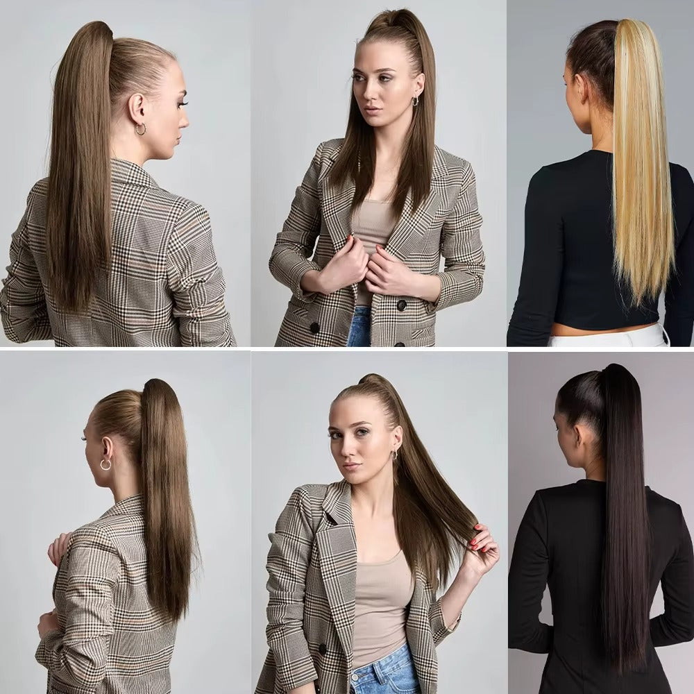 ১২ ইঞ্চি (কালো কালার) Women Fluffy Invisible Seamless Hair Pads Clip in Hair Extension Lining