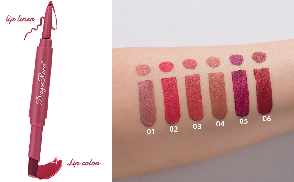 Dragon Ranee 12Pcs Nude+Deep Matte Velvet Lipstick + Lip Liner and Lipstick-12Pcs Nude+Deep Shade
