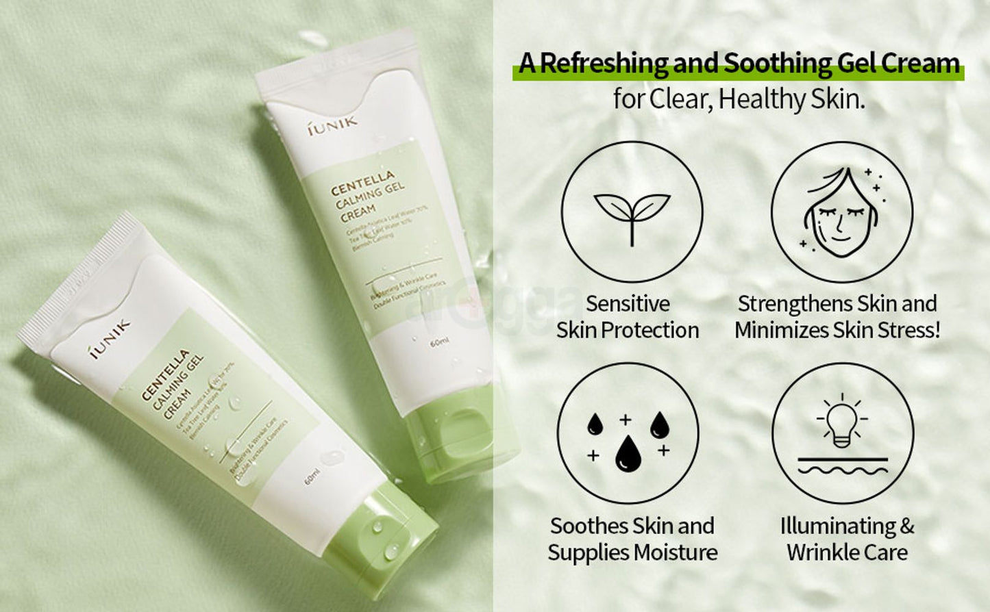 Offar-2 pcs-iUNIK Centella Calming Gel Cream