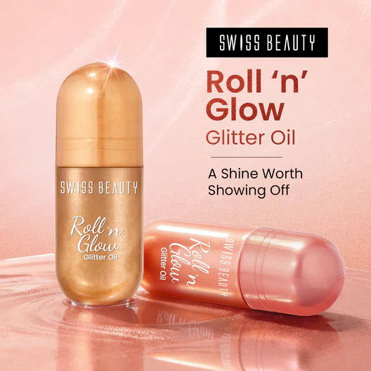 Roll n Glow Glitter Oil (Swiss Beauty) Gold
