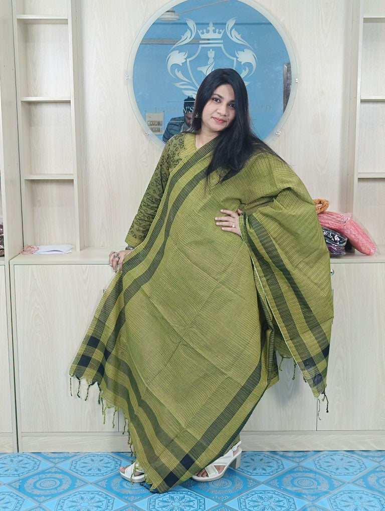 100% Cotton Jamdani Handloom Shalwar Kameez-Green Color